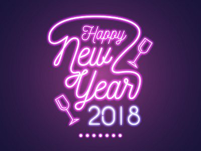 A Neon New Year's neon new year typography