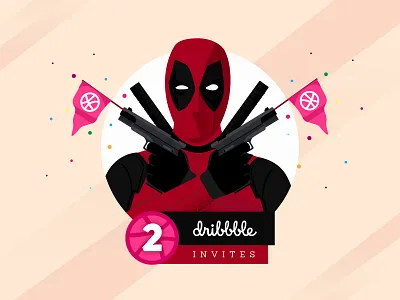 Dribbble Invites comics deadpool dribbble giveaway gun gun shots invitation invitations invite invites marvel two