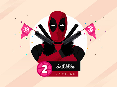 Dribbble Invites comics deadpool dribbble giveaway gun gun shots invitation invitations invite invites marvel two