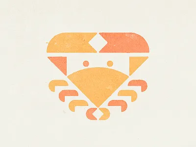 Crab brand icon logo mark sea seafood simple stamp symbol texture trademark