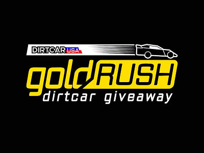 GoldRush DirtCar GiveAway Logo brand identity give away gold rush goldrush dirtcar giveaway logo