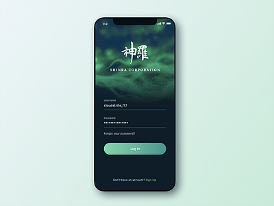 Daily UI #1 - Log In challenge daily ui debut final fantasy iphone x ui log in login mobile