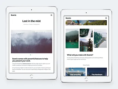 Scenic – WordPress Portfolio Theme blog ipad mockup photography portfolio tablet theme wordpress