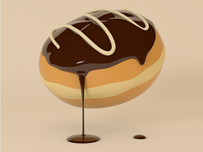 Fudge Sufganiya 3d c4d hannuka sufganiya