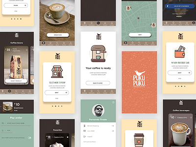 Coffee app - Puku Puku 01 app beans boards coffee delivery food on boarding