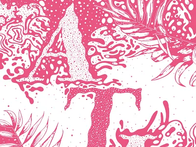 ATL Print atl drippy fern liquid nature pink plant