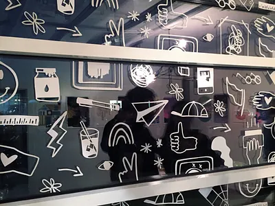 Afterhours vinyl doodle gallery illustration signage
