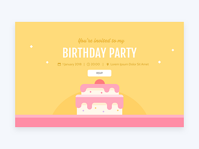 30 Days 30 Sites: Event Invitation birthday colorful design flat illustration invitation page rsvp vector web web design yellow