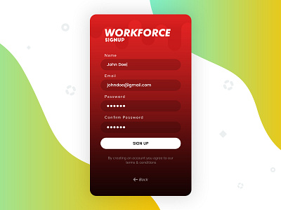 Daily UI #001 - Signup 001 app screen dailyui form gradient model red signup ui ux