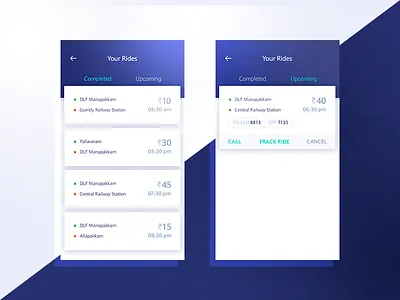 Corporate Shuttle Service - Mobile UI app cab service corporate shuttle service mobile app redesign ui