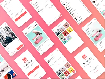 Momento - Free Sketch UI Kit app design free kit mobile sketch ui ux