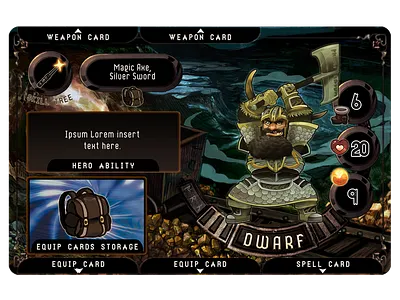 12 Realms: Dungeonland Character Sheet board game boardgame card card layout fantasy graphic design icon layout rpg