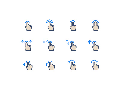 Gestures click drag finger gesture hand pinch swipe thumb