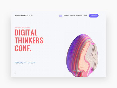 Awwwards Conf. 2018 animation clean dailyui design digital flat gif minimal ui ux web design white