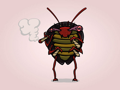 Schwick, just Schwick bug buschwick cartoon cockroach couragethcowardlydog joint joints redeyes schwick smoke stoned weed