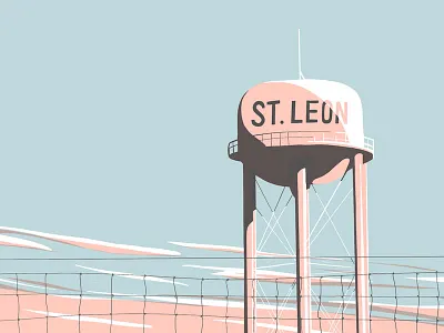 Water tower apple pencil illustration ipad pro sketch water tower