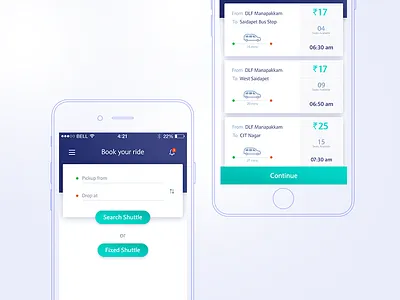 Corporate Shuttle Service - Mobile UI app cab service corporate shuttle service mobile app redesign ui