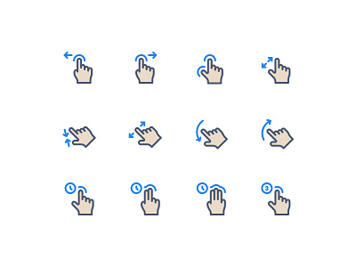 Gestures click drag finger gesture hand pinch swipe thumb