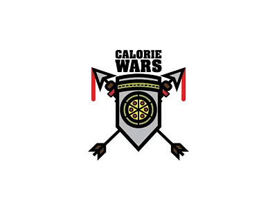 Calorie Wars - Pizza Shield Variant branding design food graphic design illustration stamp vector