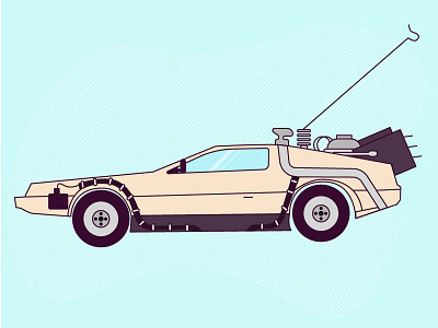 #3 Delorean 12monthsofgeekness back to the future challenge delorean line illustration