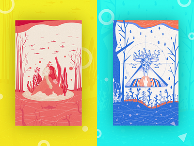 The sea women and the deer men illustration sai