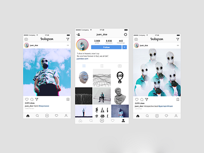 Juan Doe Social Networks aesthetic animation app instagram mobile mockup networks phone profile social networks vaporware