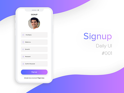 Daily Ui #001 daily design iphone register signup ui x