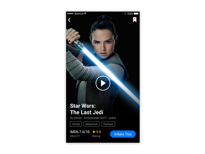 Star Wars The Last Jedi iOS APP android app design icon imdb ios mobile phone star wars ui ux