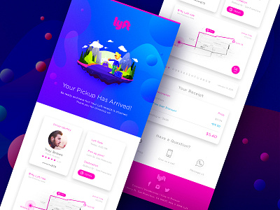 Email Receipt - Lyft dailyui design dribbbler email receipt lyft photoshop uidesign uitrends uxdesign webdesign