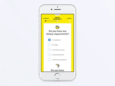 3 step process dietary food mobile preferences