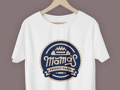 Mama's! badge logo mama mamas t shirt white