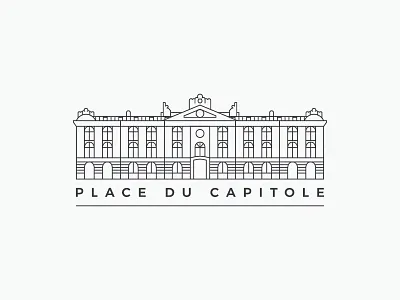 Place du Capitole capitole illustration inline logo toulouse