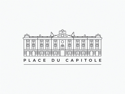 Place du Capitole capitole illustration inline logo toulouse