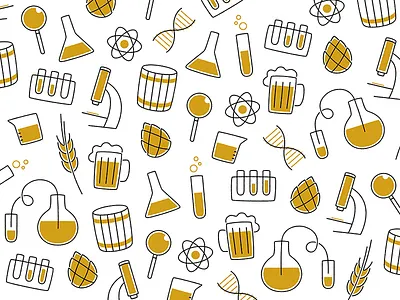 Beer Lab beer brewery craft flat icon lab label pattern vector