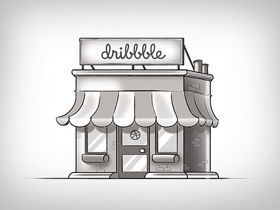 Dribbble Store drawing dribbble retro shop store storehouse storeroom vintage warehouse