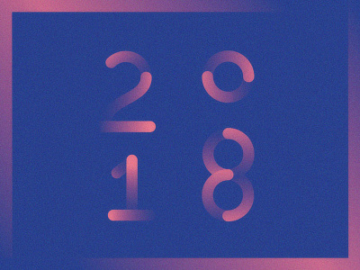 2018 2018 geometry gradient grain lettering numerals type