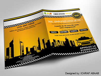 Brochure brochure car taxi town yellow