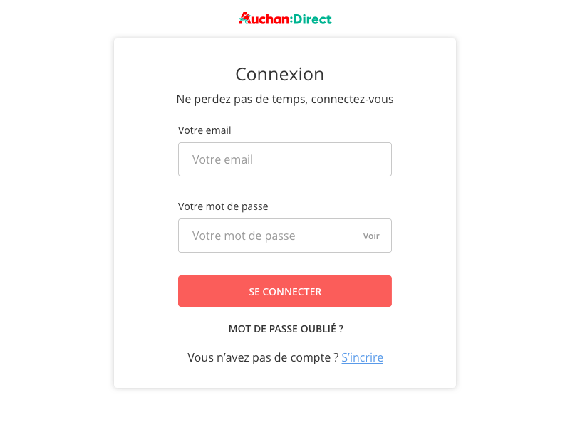 Auchan:Direct login form form interface login ui