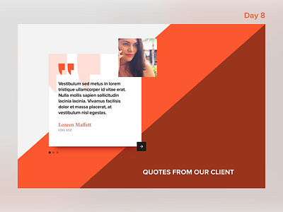 Daily UI Challenge: Day 8 - Testimonials Module (Style 2) client feedback daily ui challenge day 7 testimonials ui user experience design user interface design ux web app website