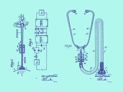 Stethoscope duotone graphic patent
