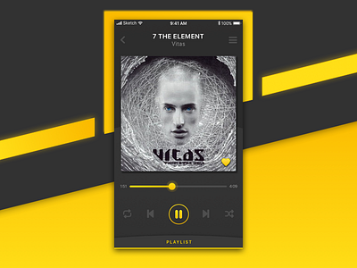 DailyUI #009 - Music Player dailu dailyui design music player ui vitas yellow