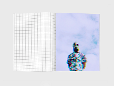 Juan Doe Photobook book cover editorial gas mask grid minimal photography vaporware