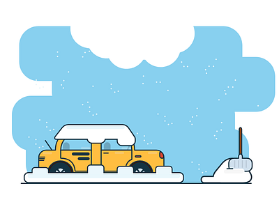 Snowy Day car cloud new shovel snow taxi weather york