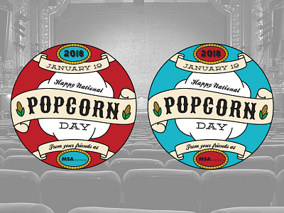 Victorian Poster Inspired Popcorn Sticker illustration popcorn print sticker design typography