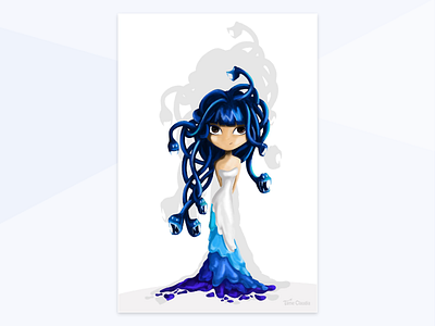 medusa anime character color girl illustration medusa painting photoshop