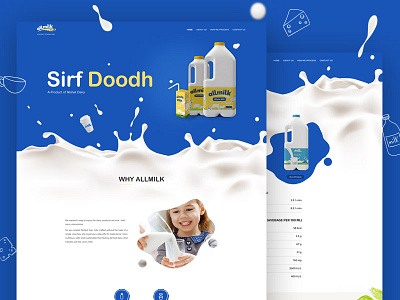 allmilk blue bright colour dairy desktop farmer glow milk ui ux web white