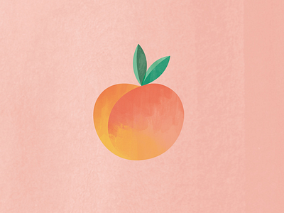 Peachy art digital watercolor fruit juicy peach peaches sweet