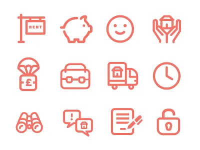 Custom icon set for conker custom icon set home house icon line icons property rent rounded