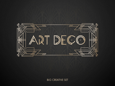 Creative Art Deco Element art deco geometric geometry gold invitation ornament pattern sacred set vector vintage wedding