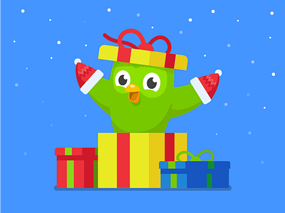 Duo Mittens christmas duo duolingo gift holidays illustration presents sean dockery